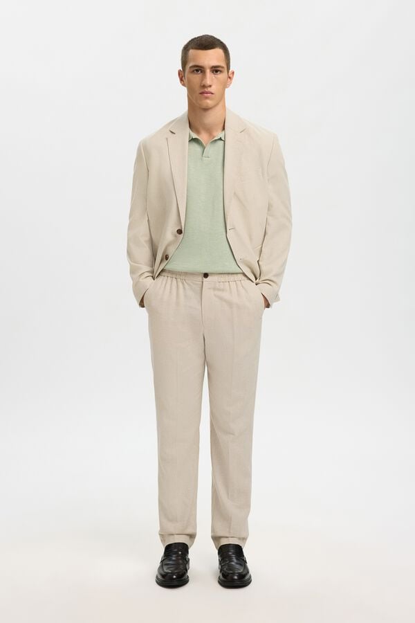 Selected Cal&ccedil;a de linho de vestir Tostado