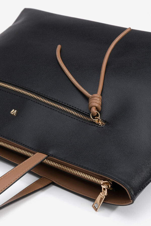 Vilanova Bolso Shopper Efecto Piel Bicolor Negro