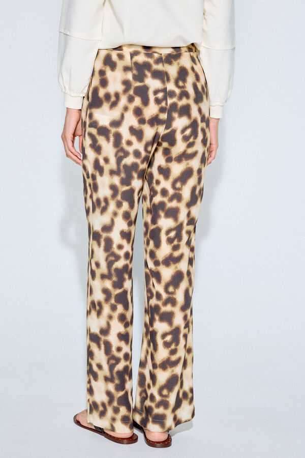 Slowlove Pantalón estampado flare Estampado marrón