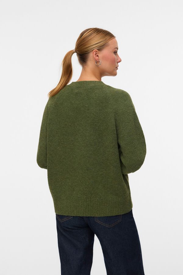 Vero Moda Casaco de malha de gola em bico Verde