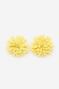 Cortefiel Raffia pompom earrings Yellow