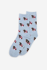 Cortefiel Long sock dog float Blue