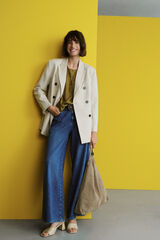 Cortefiel Blazer with large lapels Ivory