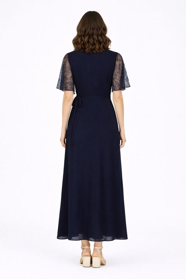 Vila Wrap long party dress Navy