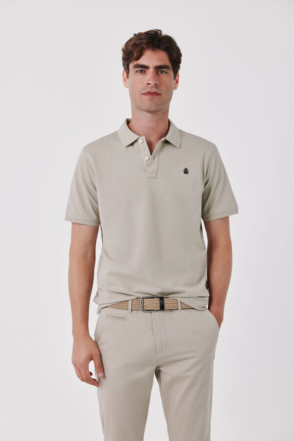 Cortefiel Piqu&eacute; basic polo shirt Beige