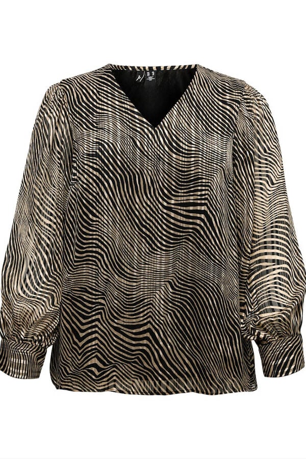 Vero Moda Curve Top plus size de manga e gola em V Preto
