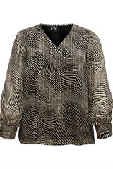 Vero Moda Curve Top plus size de manga e gola em V Preto