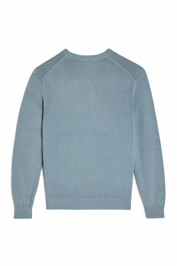 Cortefiel Cotton round neck jumper Blue