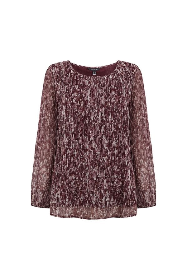Cortefiel Blusa plisada Estampado morado
