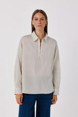 Cortefiel Camisa rayas fluida Estampado blanco