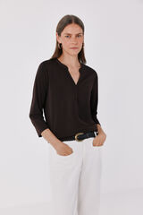 Cortefiel Henley T-shirt Dark brown