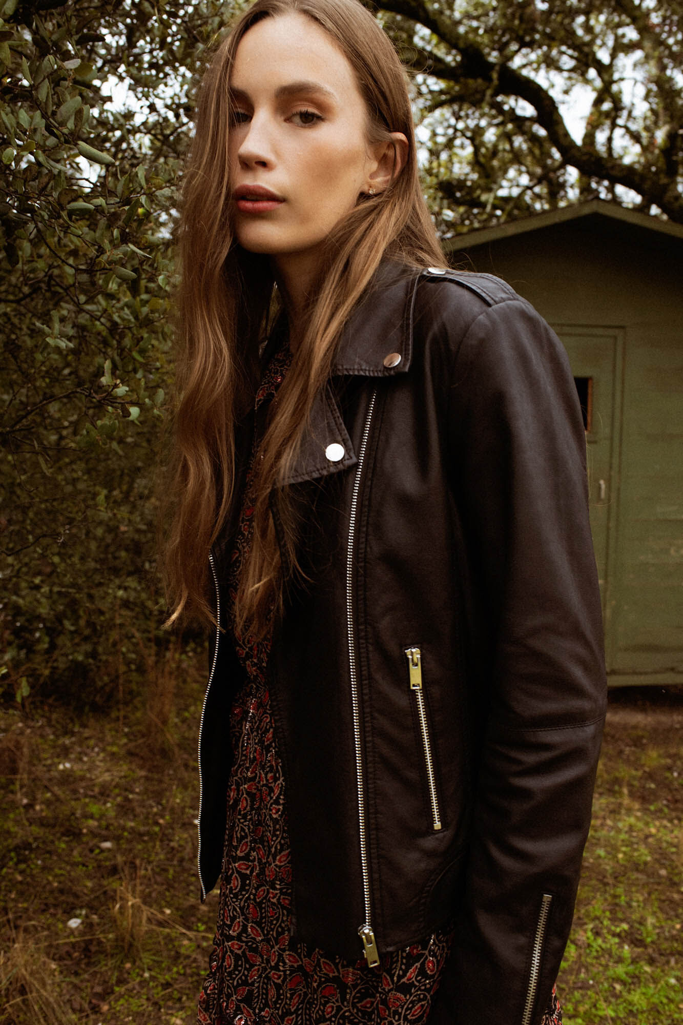 Cortefiel leather jacket online