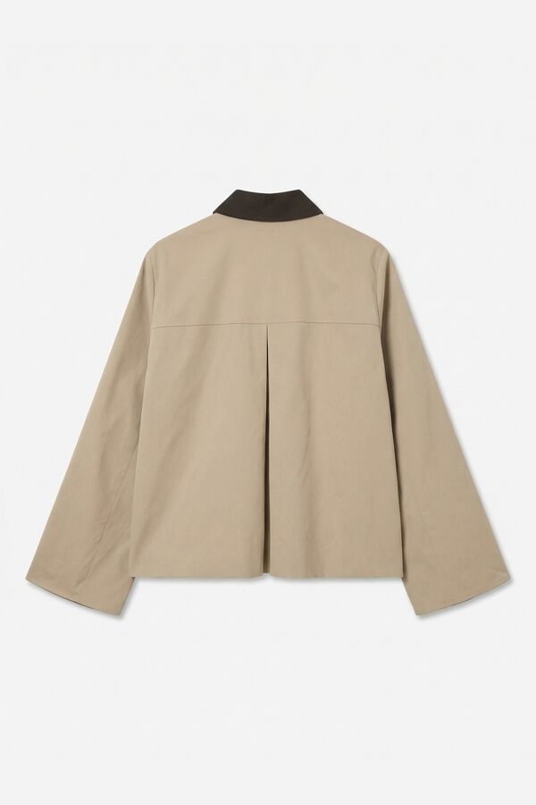 Vero Moda Gabardina com gola em contraste Castanho