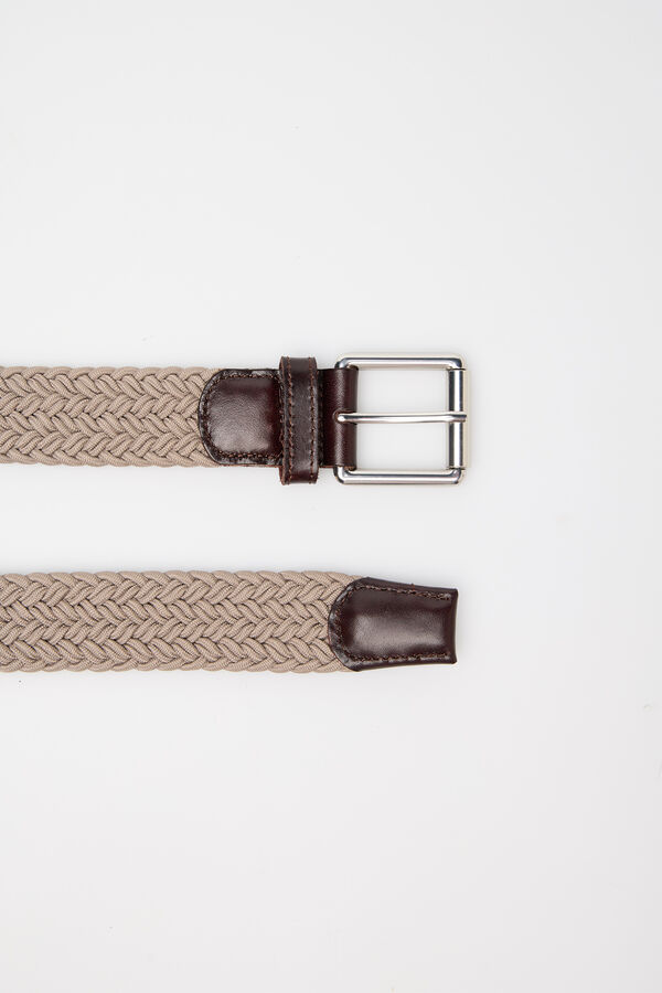 Cortefiel Elastic braided belt Camel
