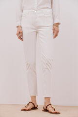 Cortefiel Calça skinny cropped colorida Branco