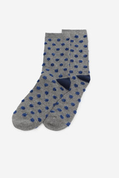 Cortefiel Flocked polka dot socks Dark gray