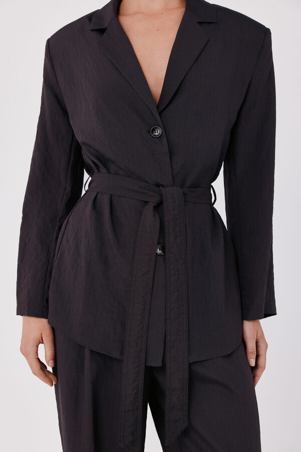 Cortefiel Pinstripe blazer Dark brown