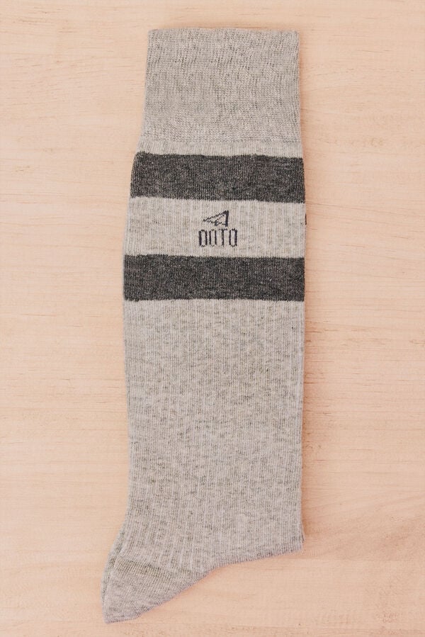 OOTO Meia canelada desportiva Cinzento