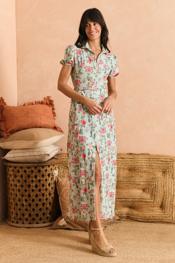 Pol&iacute;n Et Moi Vestido camiseiro Mila Azul