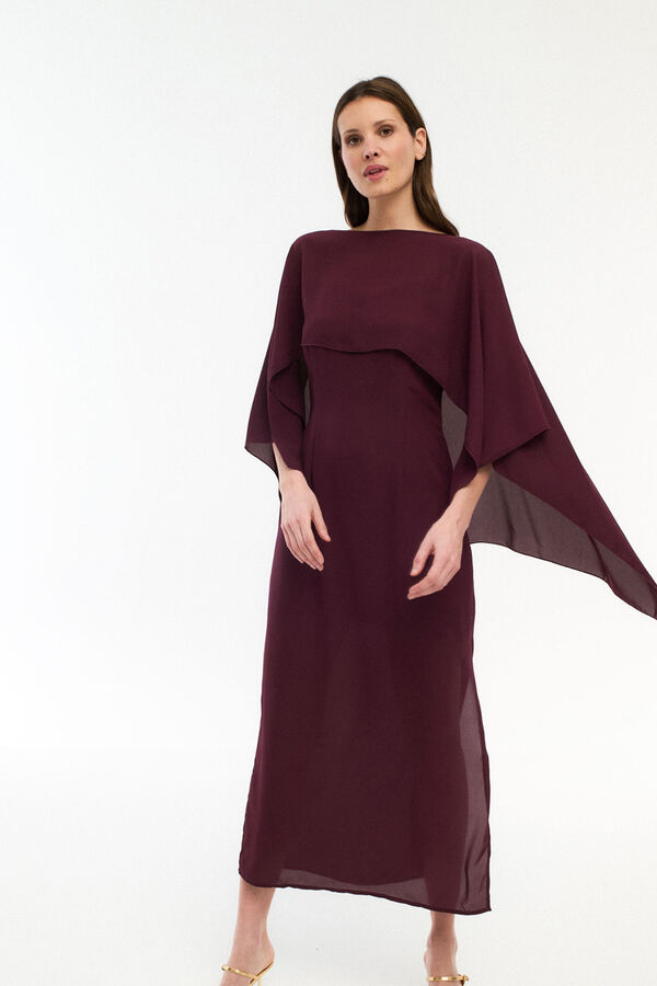 Vila Vestido de chiffon com capa Granada