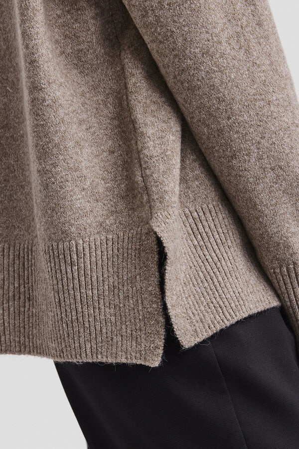 Vero Moda Jersey de punto cuello vuelto Brown