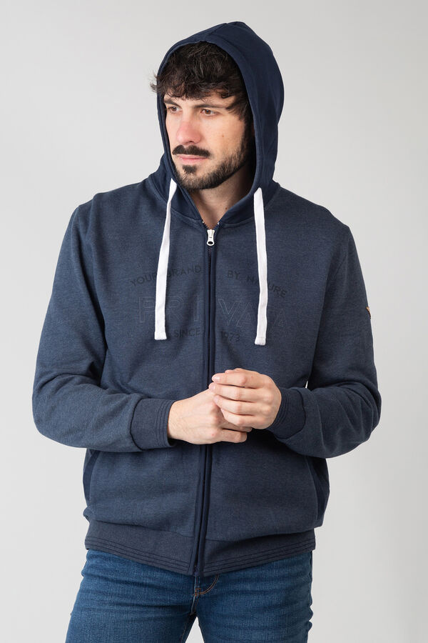 Privata Sudadera abierta con capucha y bolsillos Azul