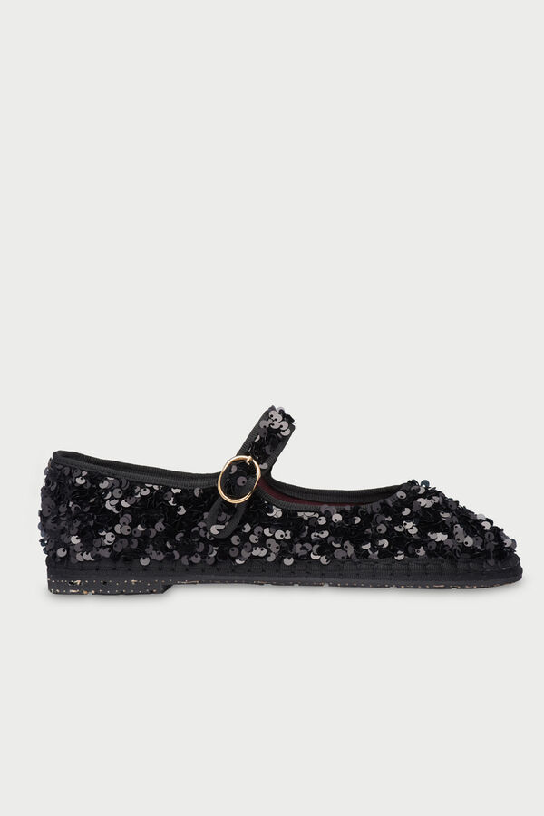 Flabelus Sequins Mary Jane  Black