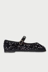 Flabelus Mary Jane com lantejoulas Preto