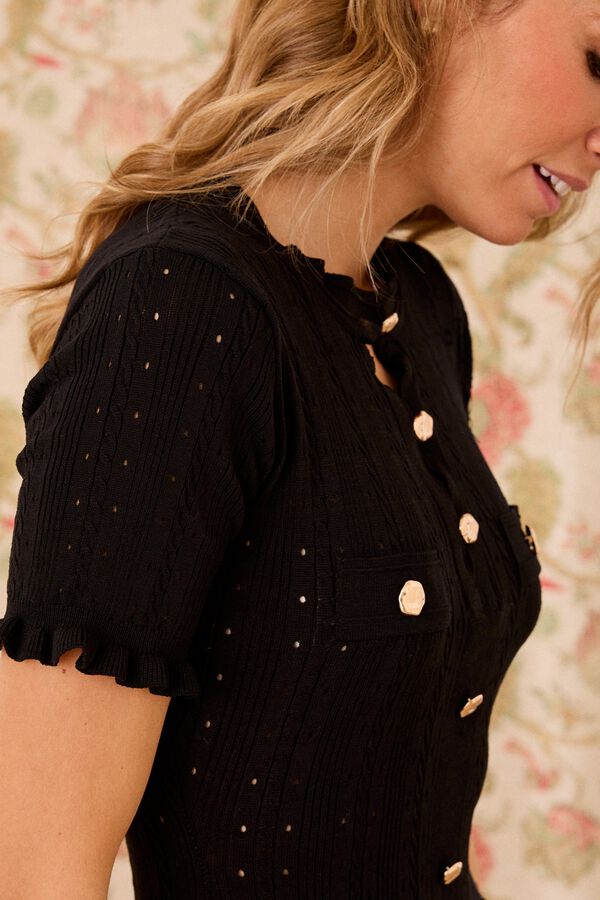 Pol&iacute;n Et Moi Vestido de malha Stella Preto