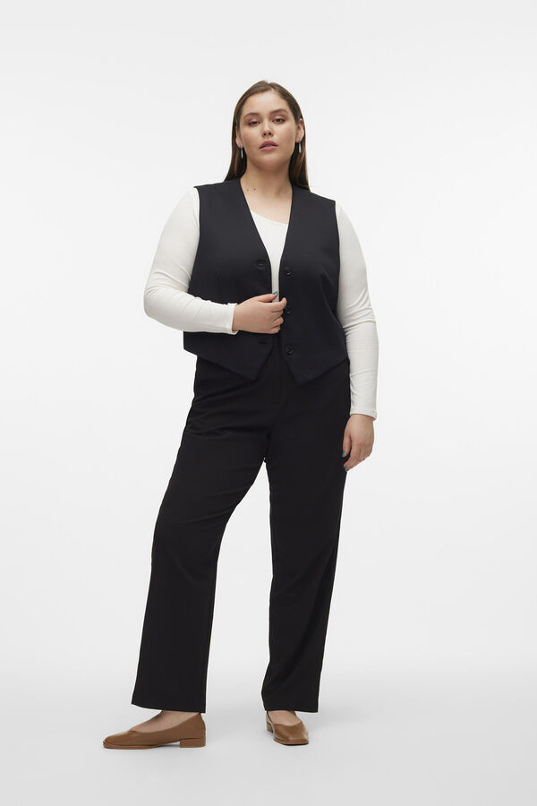 Cortefiel Plus size tailored waistcoat  Black