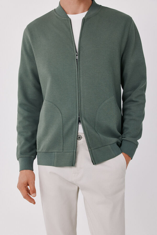 Cortefiel Structure cardigan Kaki