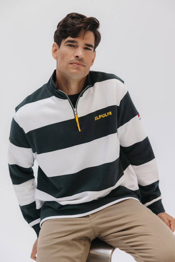 elPulpo Sweatshirt com logo riscas Perkins Verde