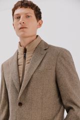 Cortefiel Wool blazer with removable lining Beige