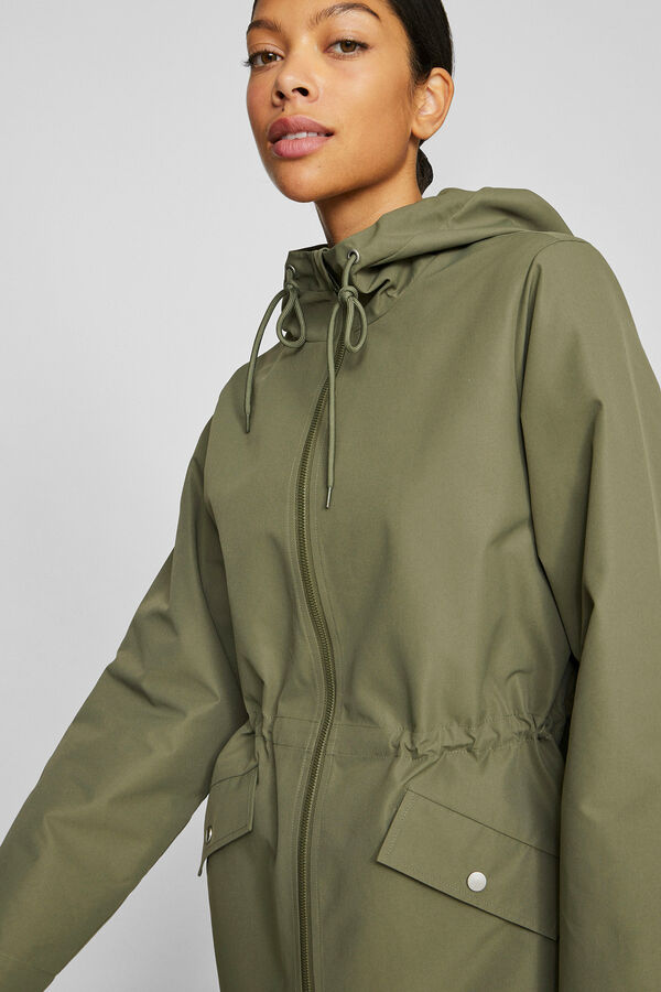 Cortefiel Parka 3/4 con capucha Verde