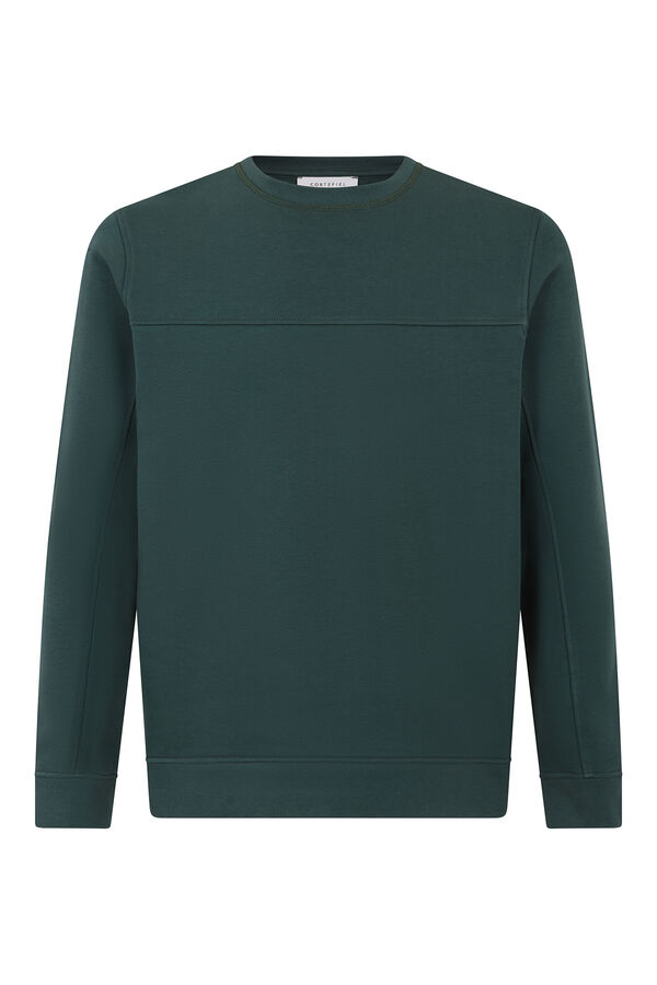 Cortefiel Crew-neck sweatshirt Dark green