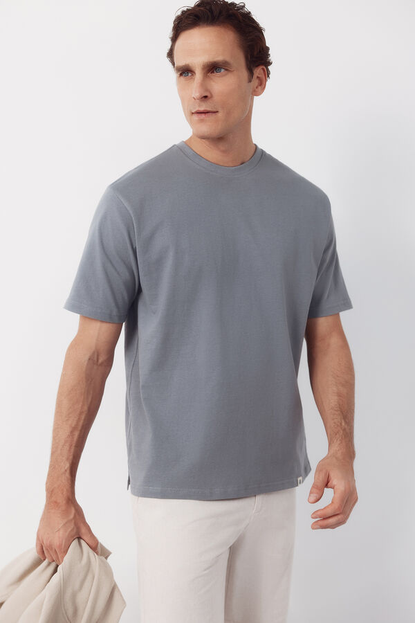 Cortefiel Plain T-shirt Grey