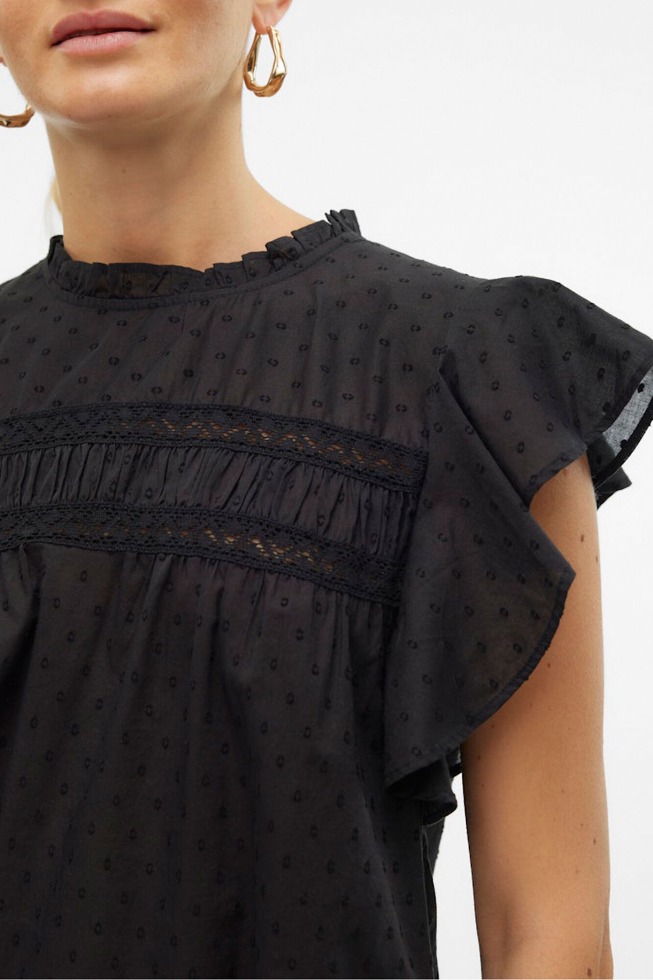 Vero Moda Blusa fluida de cuello redondo