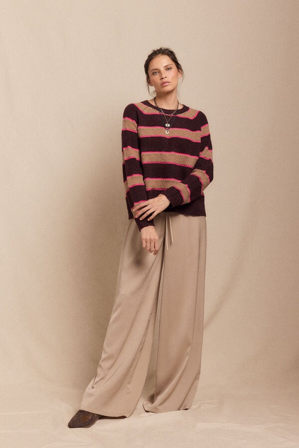 Slowlove Jersey rayas Granate