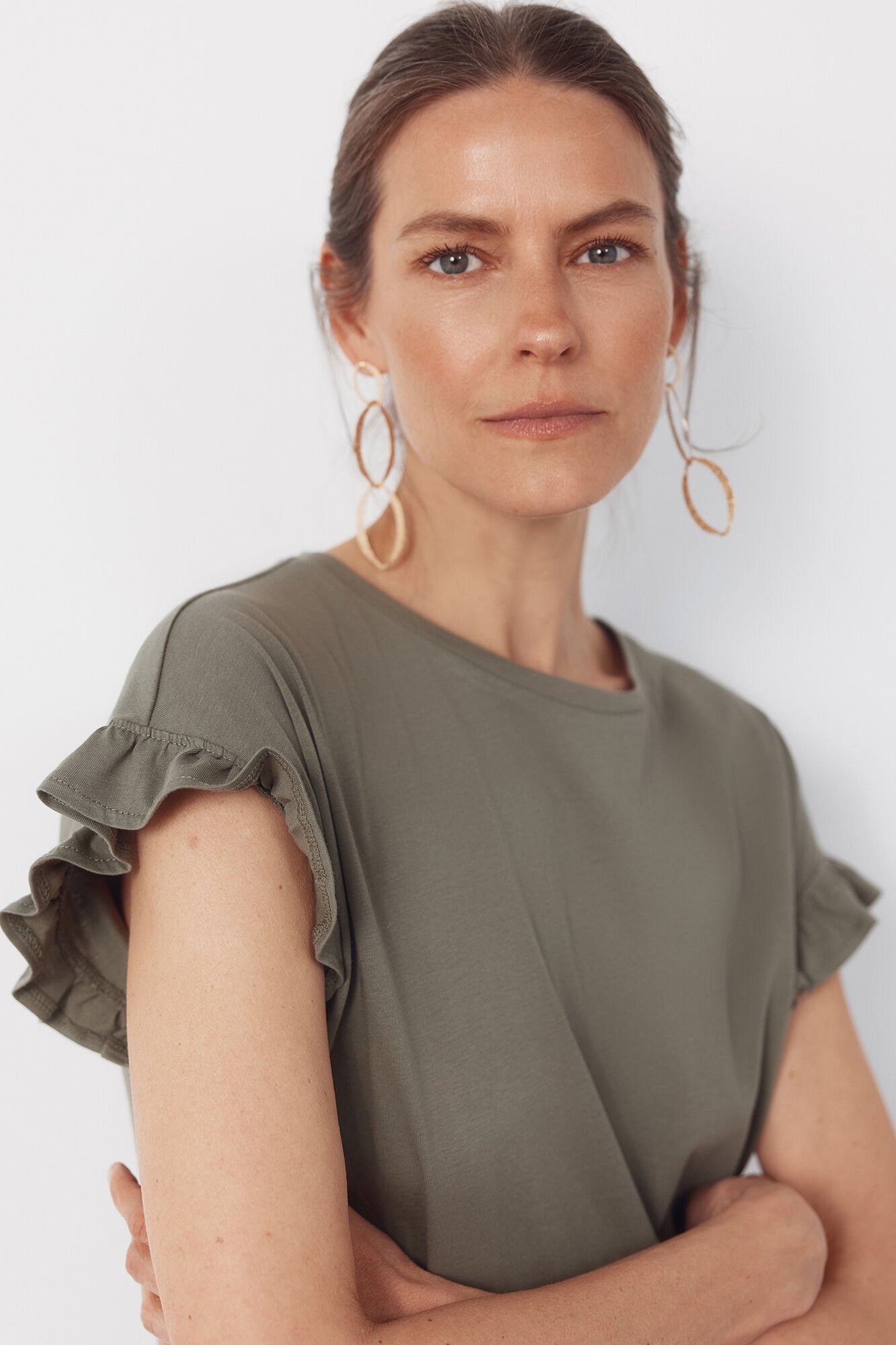 Cortefiel Essential ruffle t-shirt