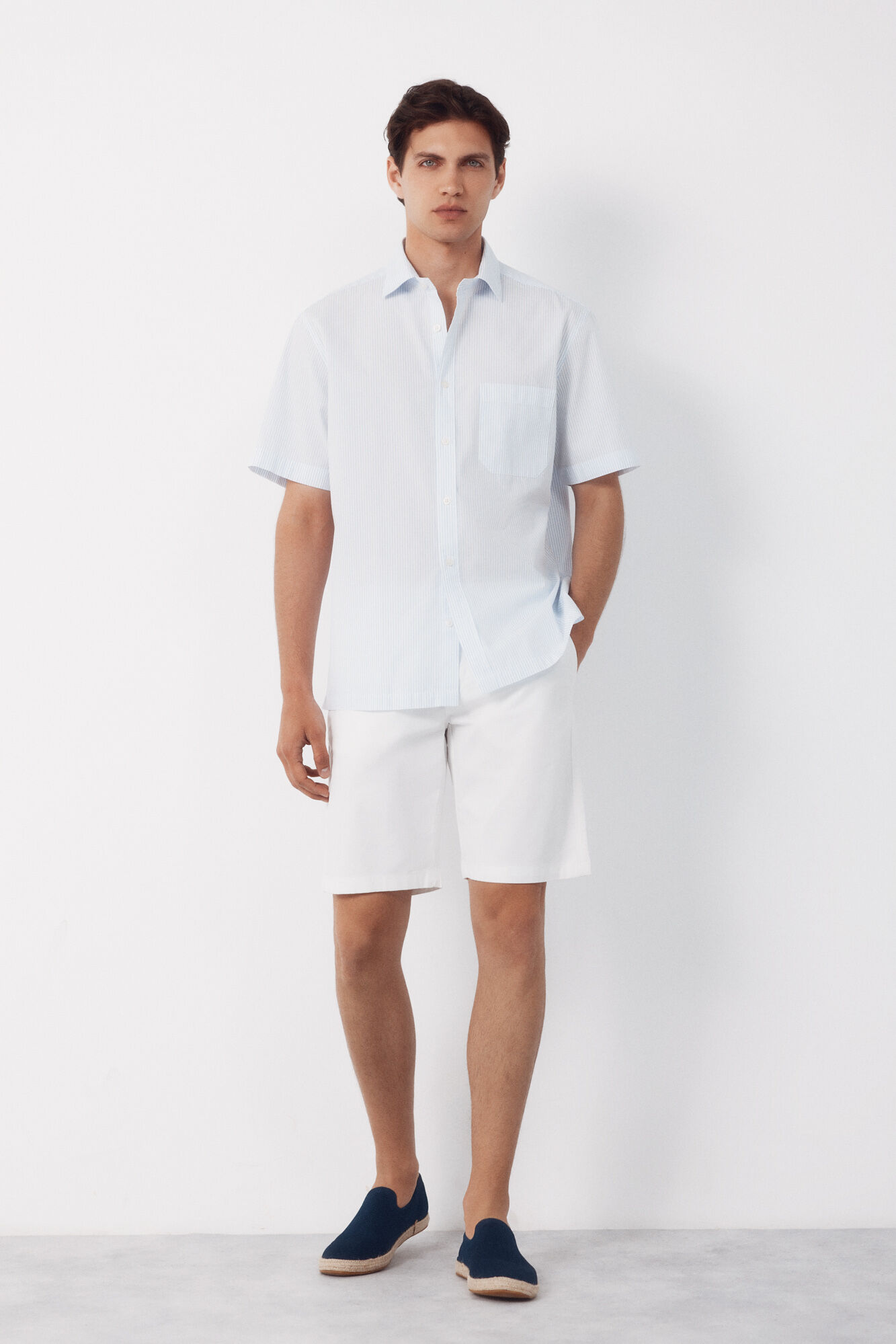 Cortefiel Camisa rayas manga corta