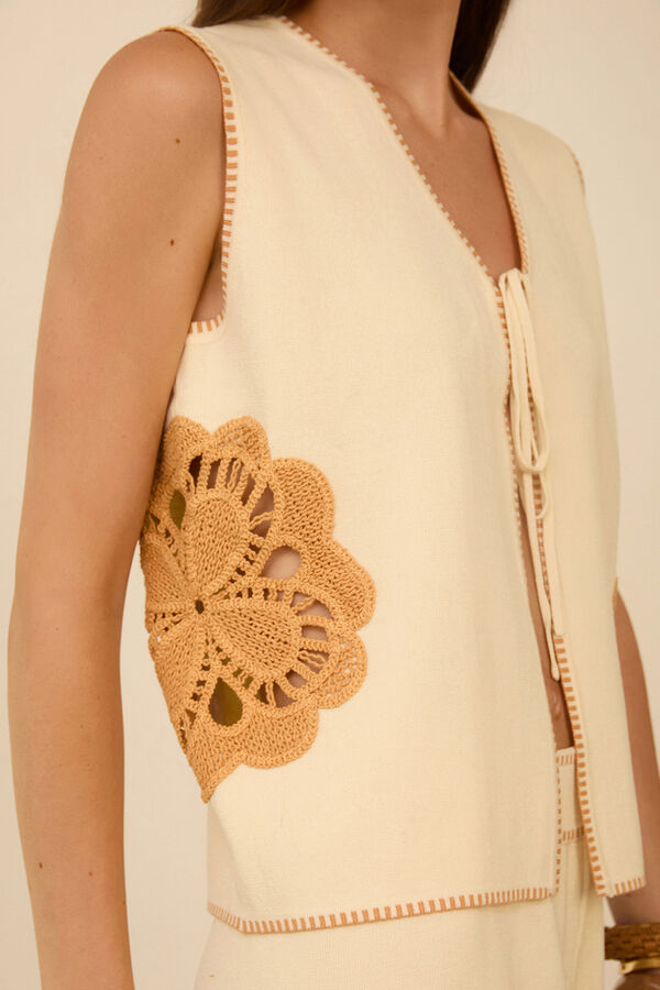 Meisie Colete de malha Tostado