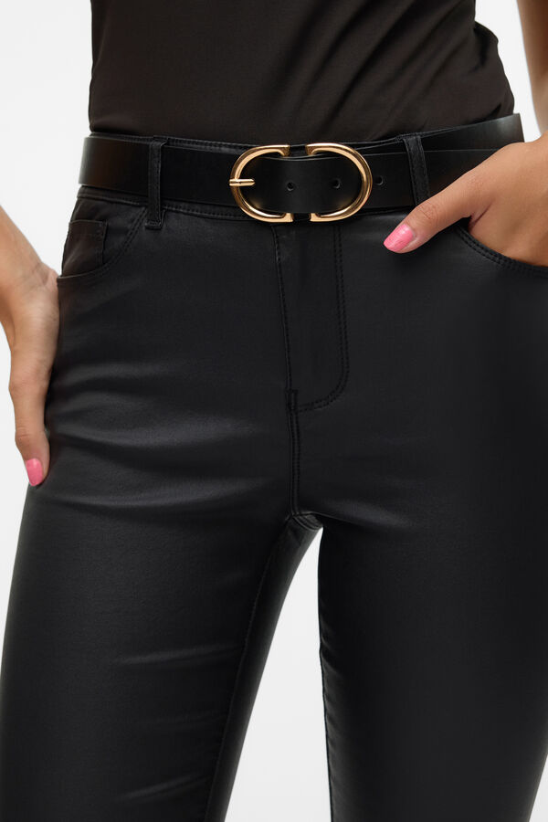 Vero Moda Calça com efeito encerado  Preto