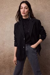 Slowlove Studded blazer Printed grey