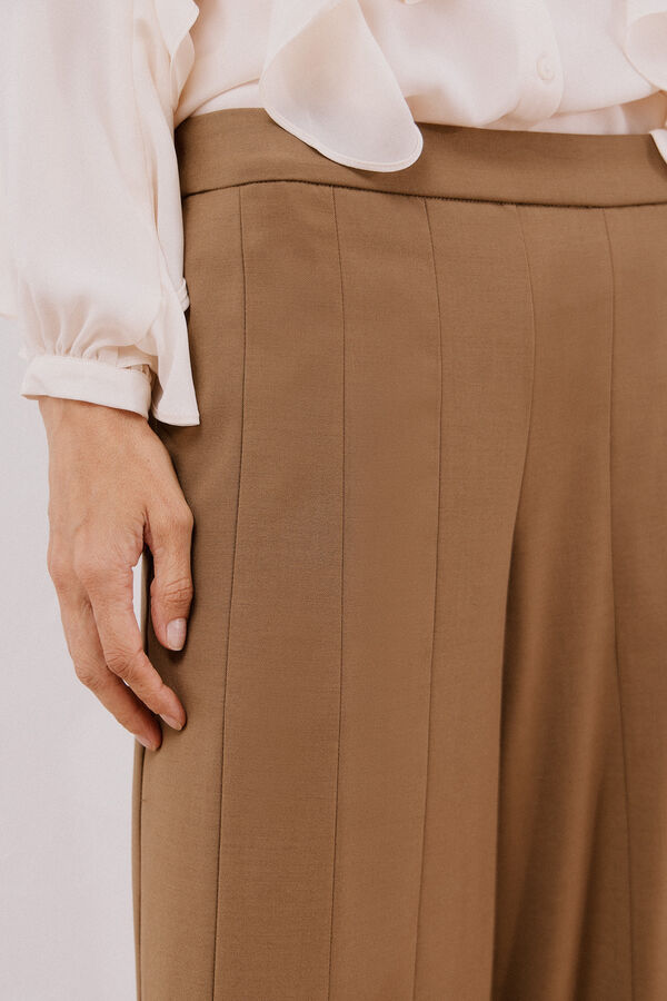 Cortefiel Wide-cut trousers Nude
