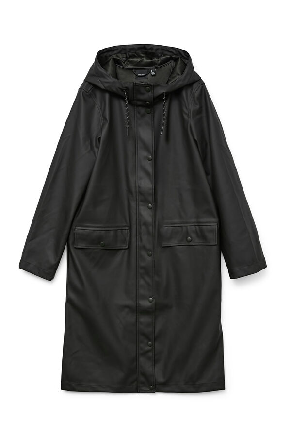 Vero Moda Impermeável midi com capuz Preto