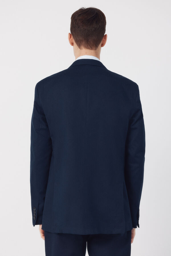 Cortefiel Blazer coordenado em mistura de linho Azul