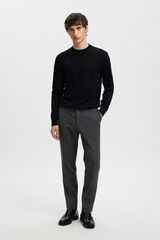 Selected Lightweight 100% organic cotton jumper Black