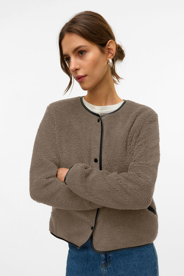 Vero Moda Casaco curta de borrego Castanho