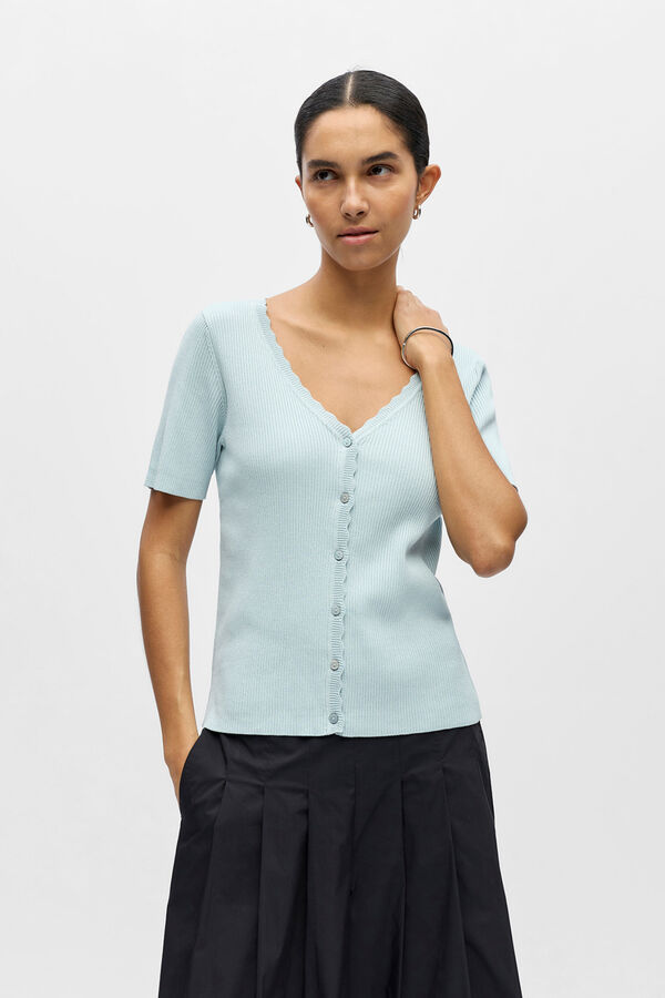 Object Top de malha de manga curta Azul