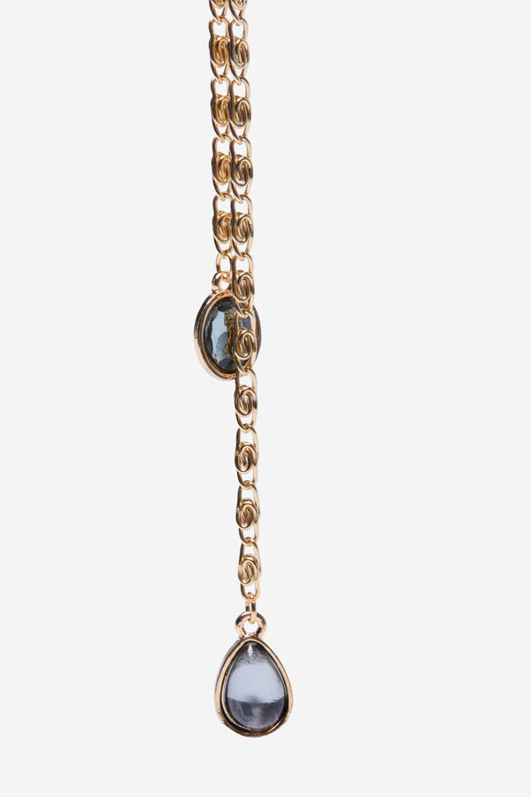 Cortefiel Triple stone chain pendant Gold